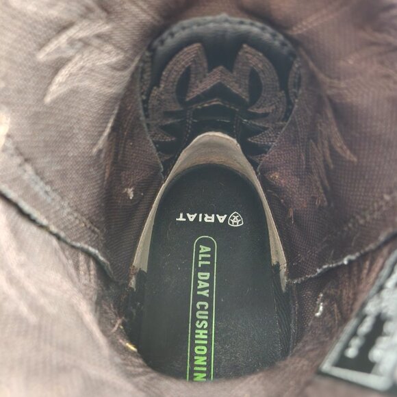 Ariat Sierra Steel Toe Men's Size 9 D Brown Leather Western Wide Square Toe Boot - Picture 10 of 11